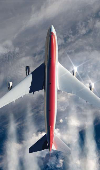 view on crusing airplane from above