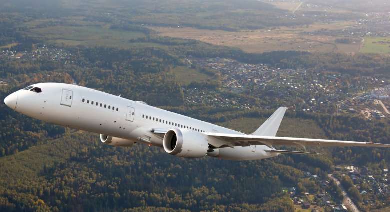 Luftaufnahme von Flugzeugstart Luftaufnahme von Flugzeugstart