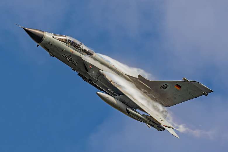 Tornado jet flying overhead