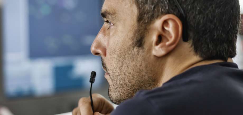 focused employee working