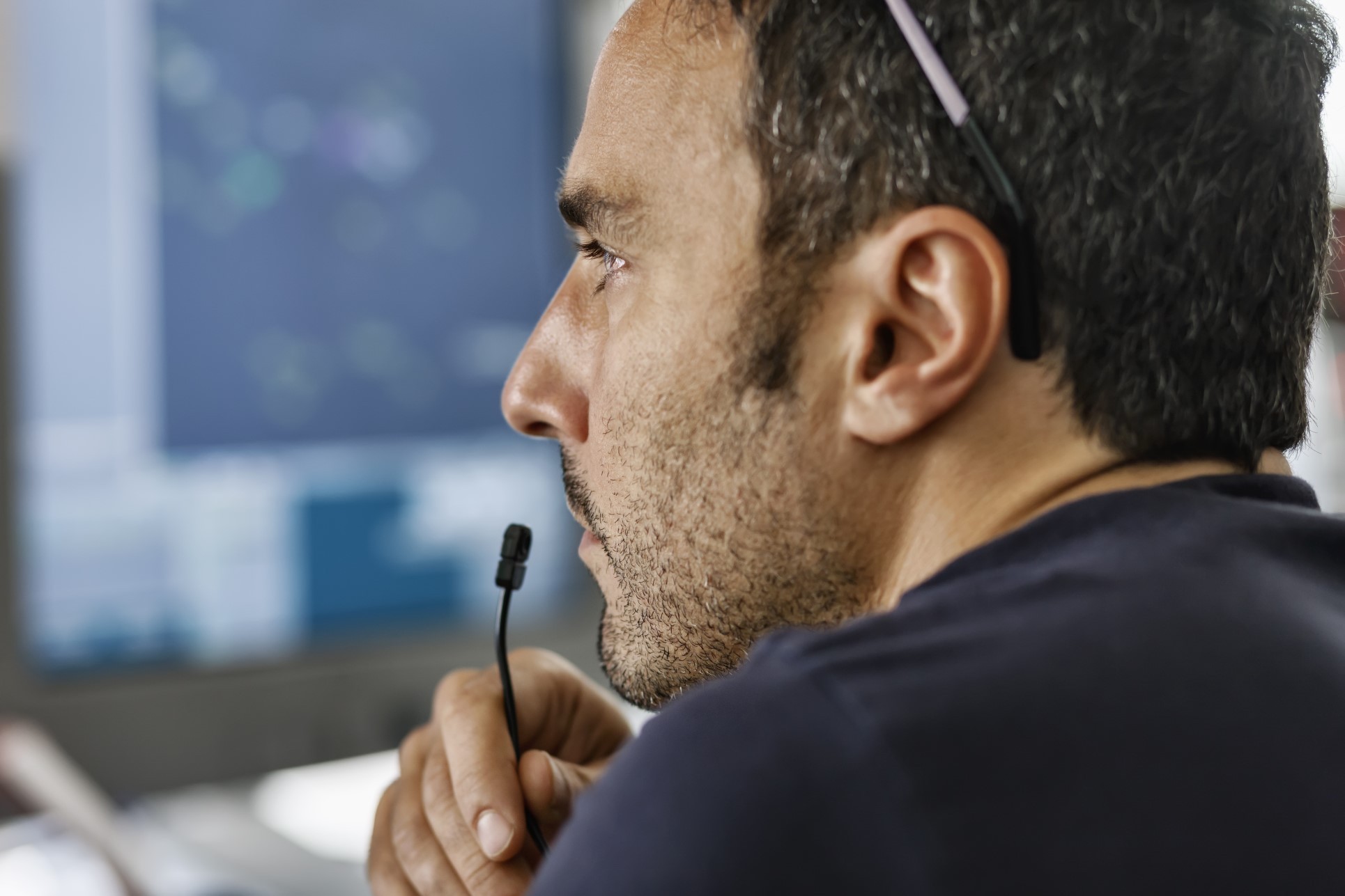 focused employee working