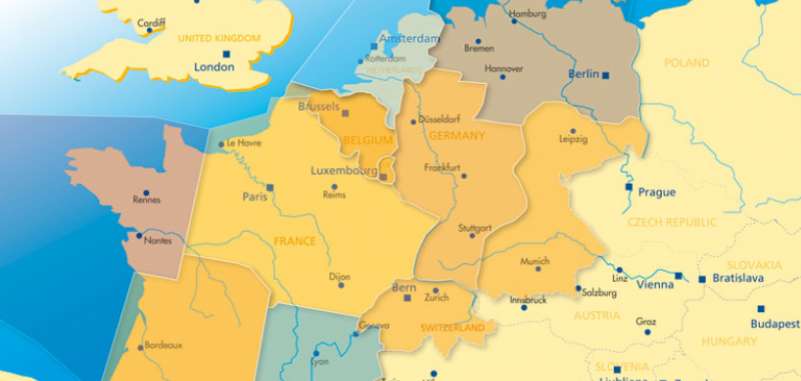 map displaying FABEC countries