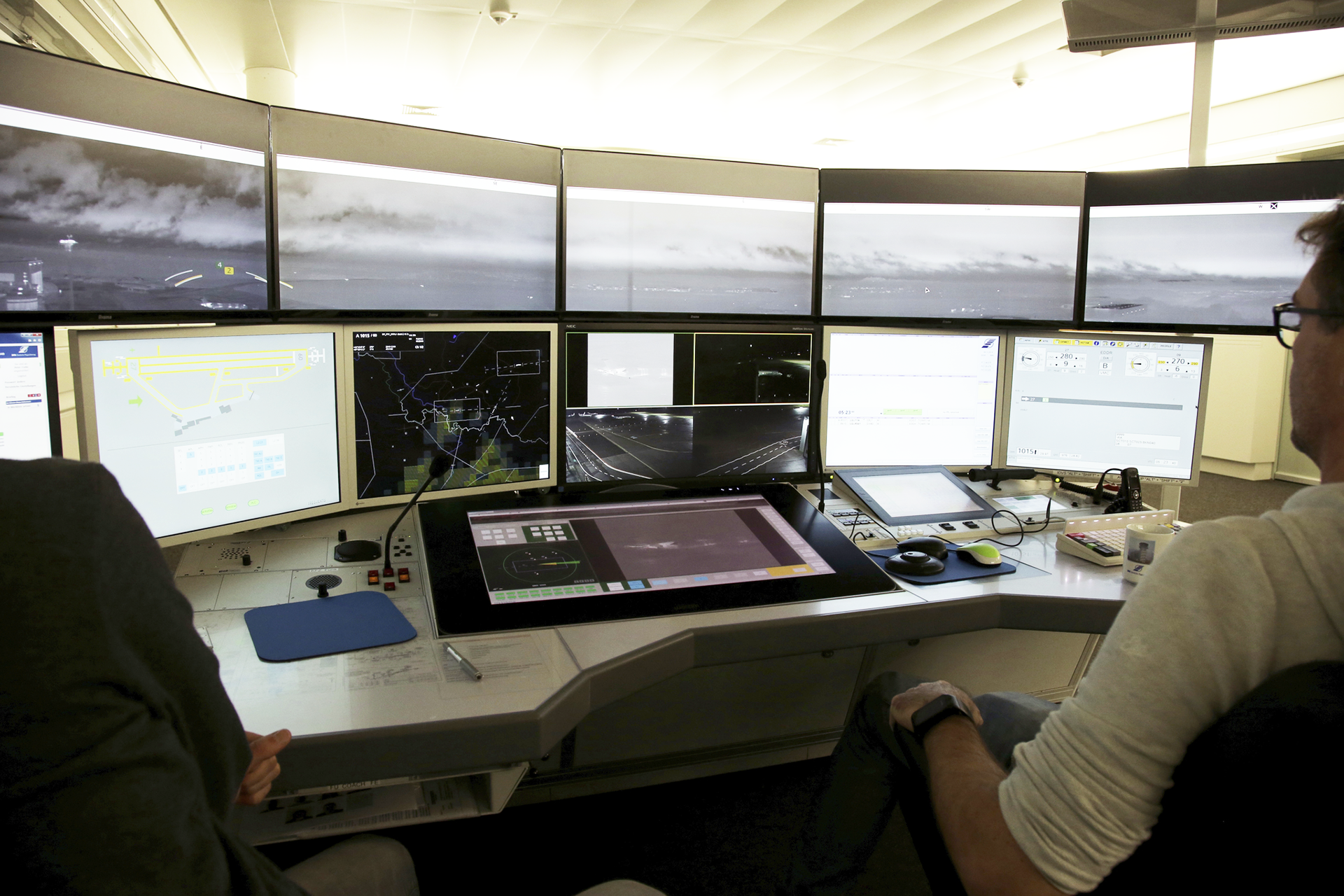 remote tower control working station