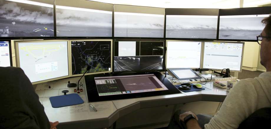 remote tower control working station