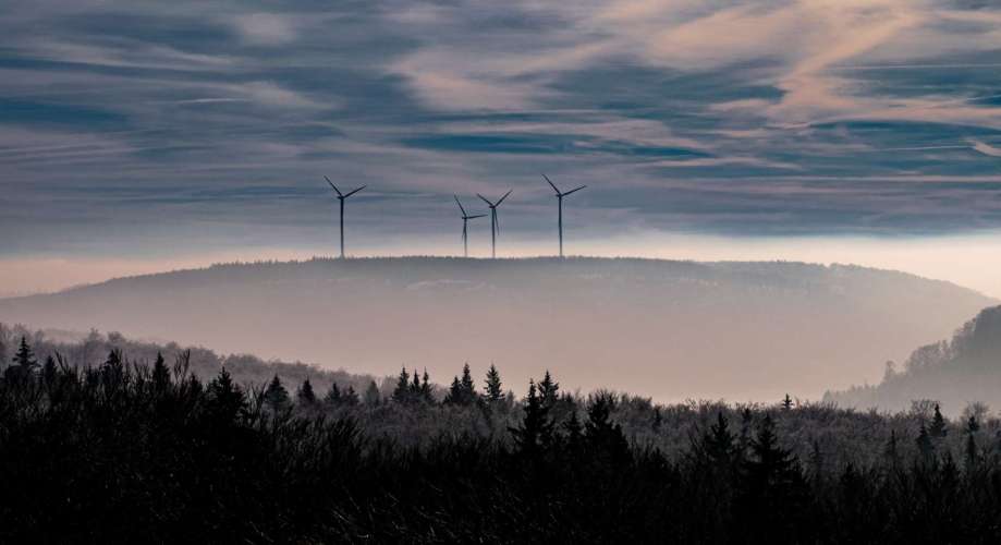 landscape view on wind turbines landscape view on wind turbines